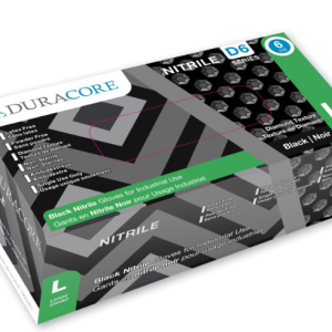 DuraCore D6 Series 6 Mil Diamond Grip Black Nitrile Gloves