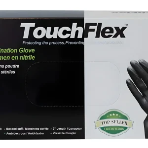 TouchFlex Black Nitrile Examination Gloves - 5mil